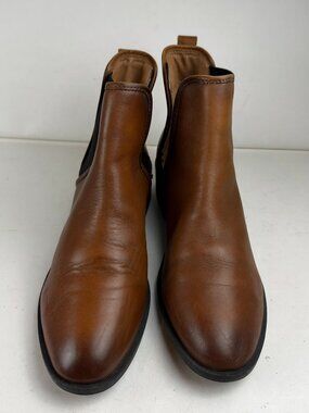 Steve Madden Womens 10 M Dares Brown Leather Pull On Ankle Boots Elastic AS IS